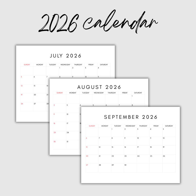 2026 calendar - 2026 yearly calendar- 2026 monthly calendar image 5
