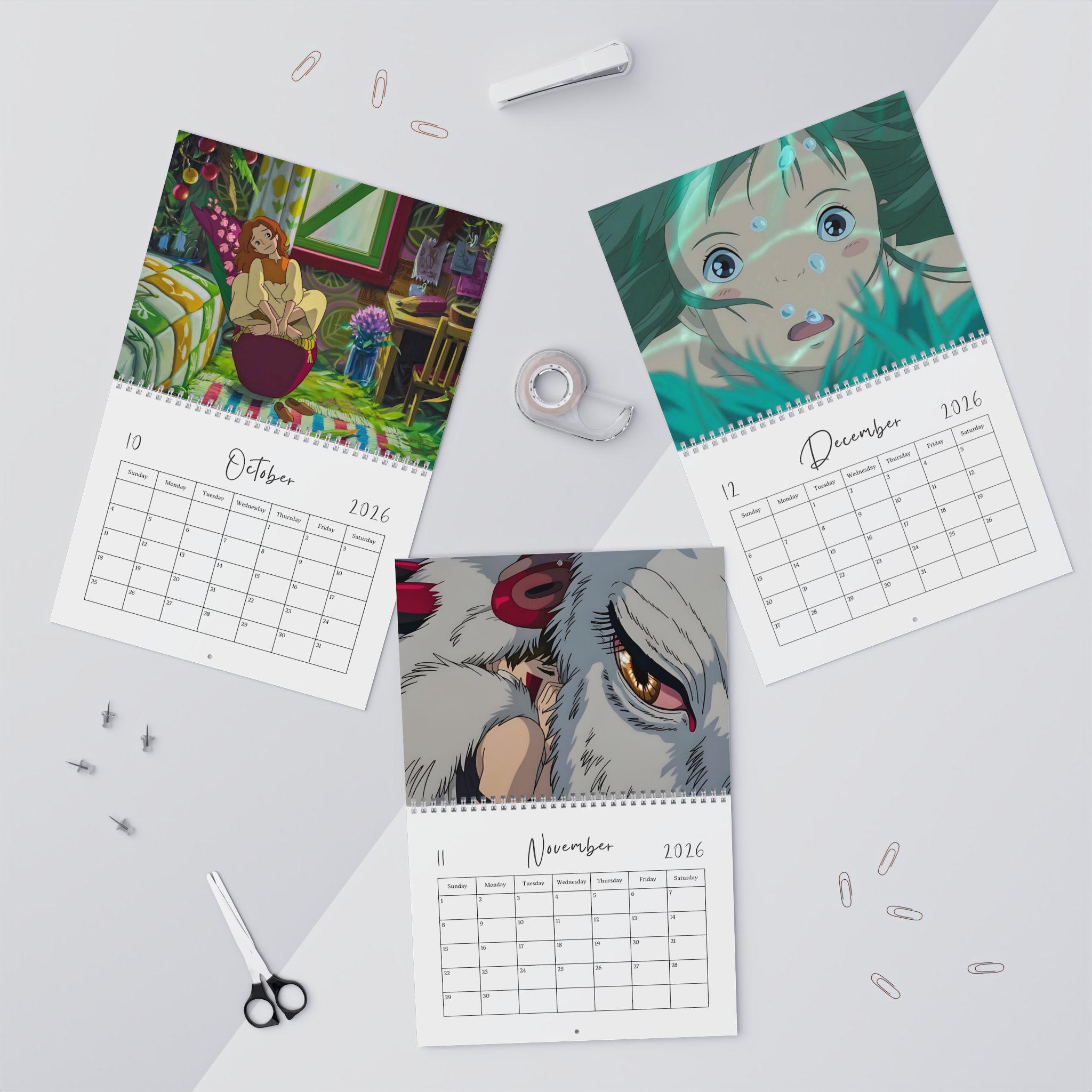 2026年 壁掛けカレンダー - スタジオジブリカレンダー、かわいい