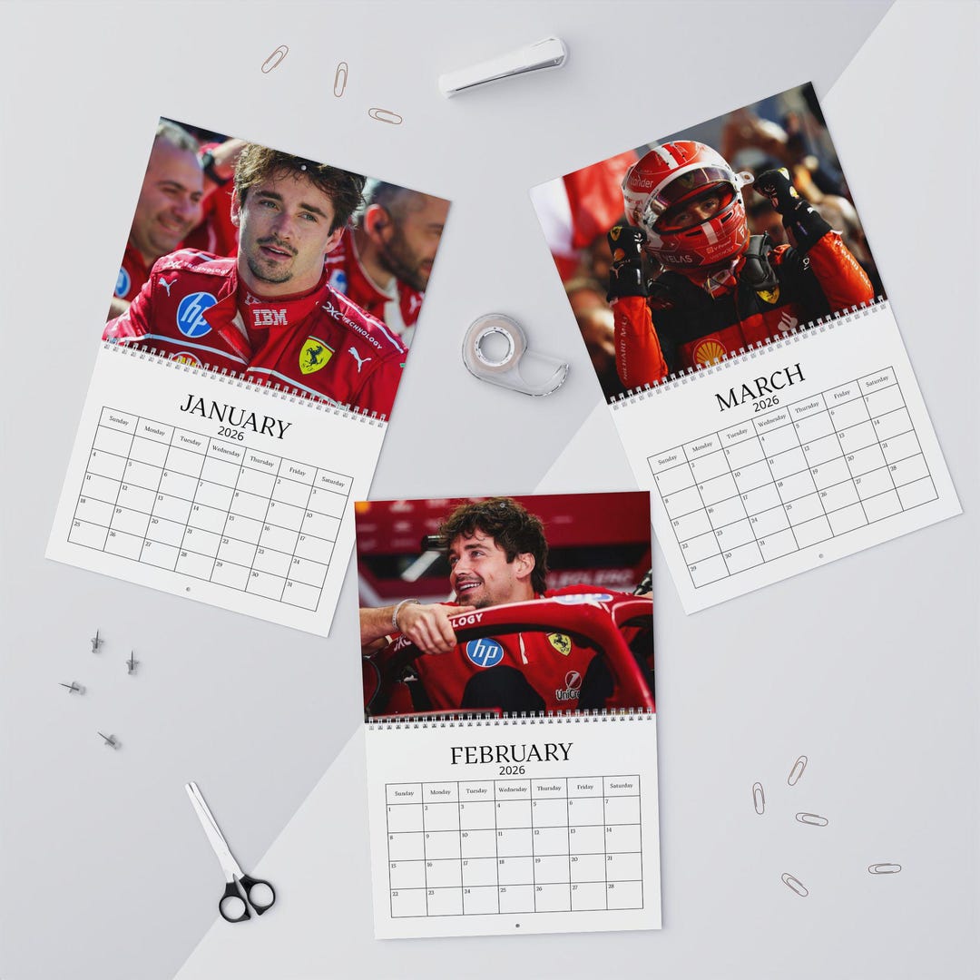 Charles Leclerc 2026 Wall Calendar F1 Racing Fan Gift Calendar For charles-leclerc-2026-wall-calendar-f1-racing-fan-gift-calendar-for