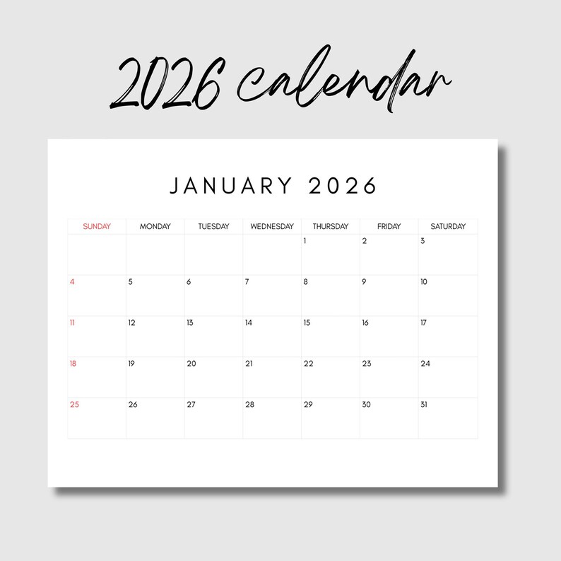 2026 calendar - 2026 yearly calendar- 2026 monthly calendar image 2