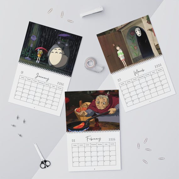 2026年 壁掛けカレンダー - スタジオジブリカレンダー、かわいい