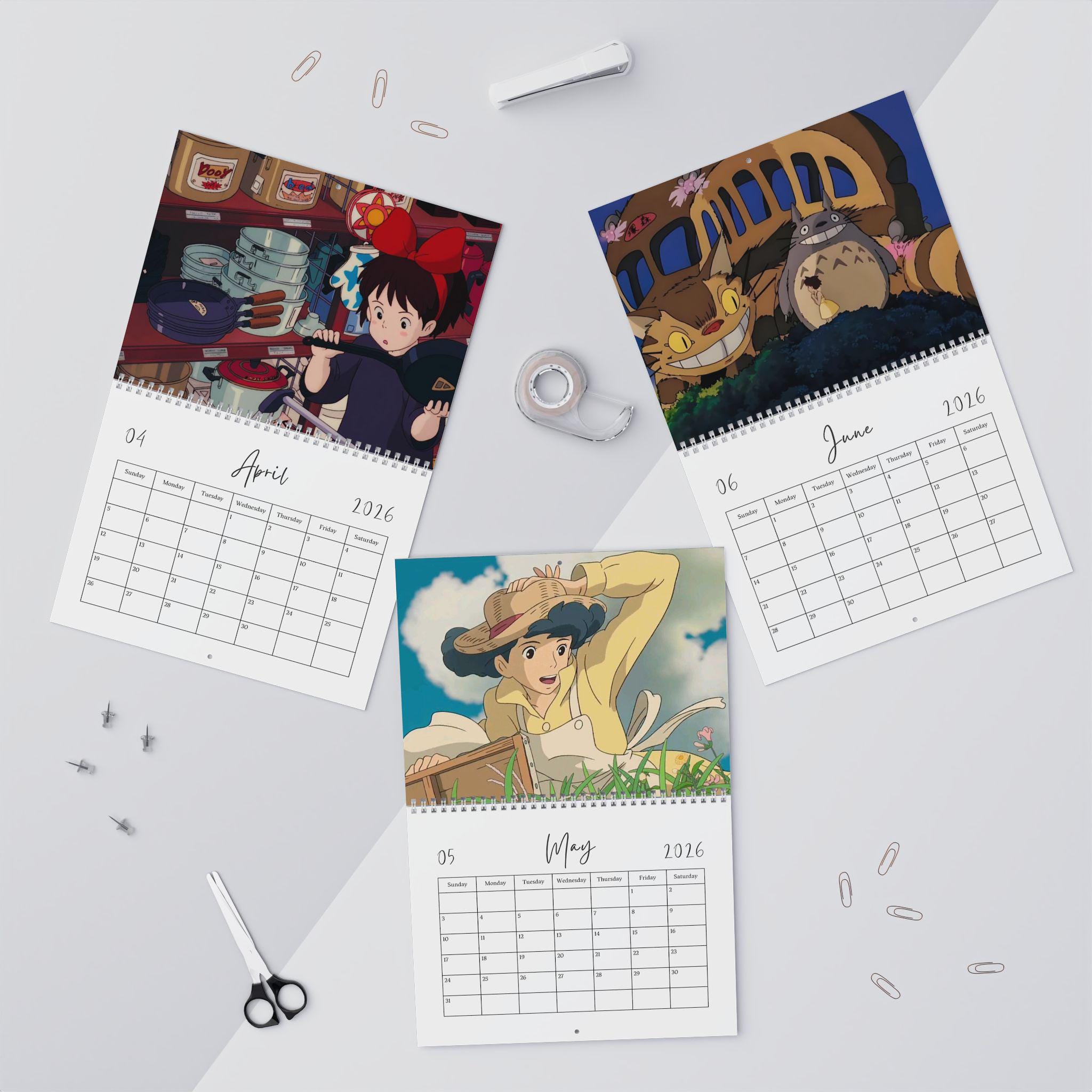 2026年 壁掛けカレンダー - スタジオジブリカレンダー、かわいい