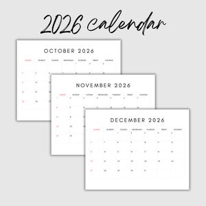 2026 calendar - 2026 yearly calendar- 2026 monthly calendar image 6