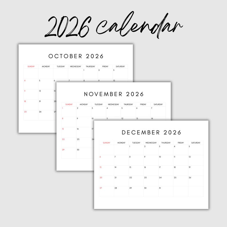 2026 calendar - 2026 yearly calendar- 2026 monthly calendar image 6