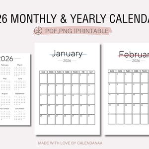2026 calendar - 2026 yearly calendar- 2026 monthly calendar
