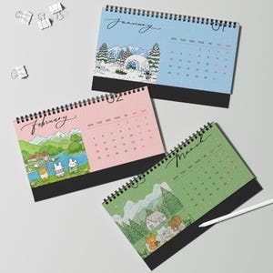 2026 Calendar, Desktop Calendar, Cute Calendar, Office Organizer, Yearly Planner, Bunny Lover Gift, Colorful calendar, Nature's Calendar