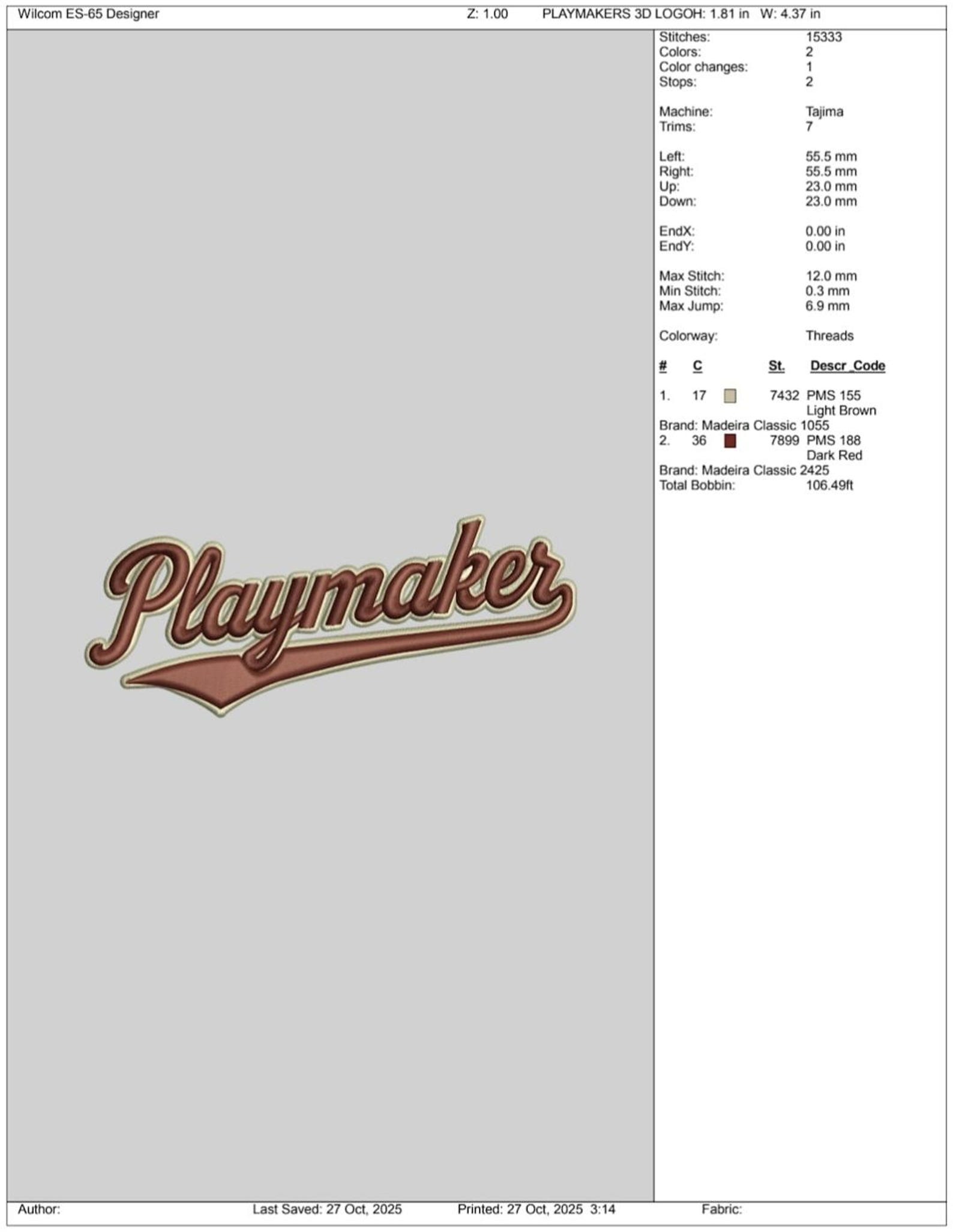 Playmaker Vector Logo Playmaker Script Embroidery File – DST PES EXP – Hat Logo Design. - Etsy
