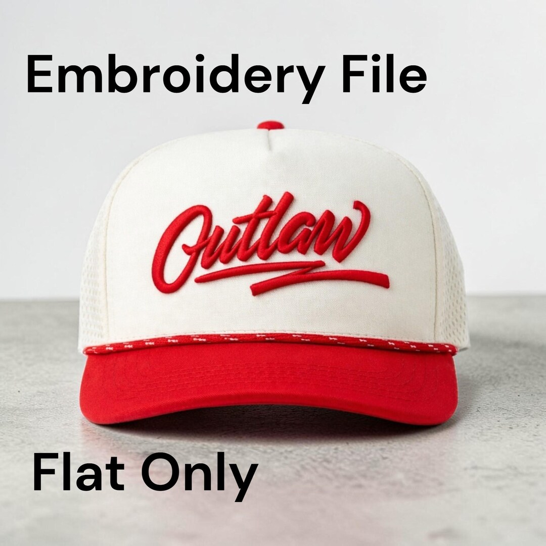 Outlaws Script Outlaw Script Embroidery Design | Flat Hat File - Dst, Pes, Jef, Xxx ...