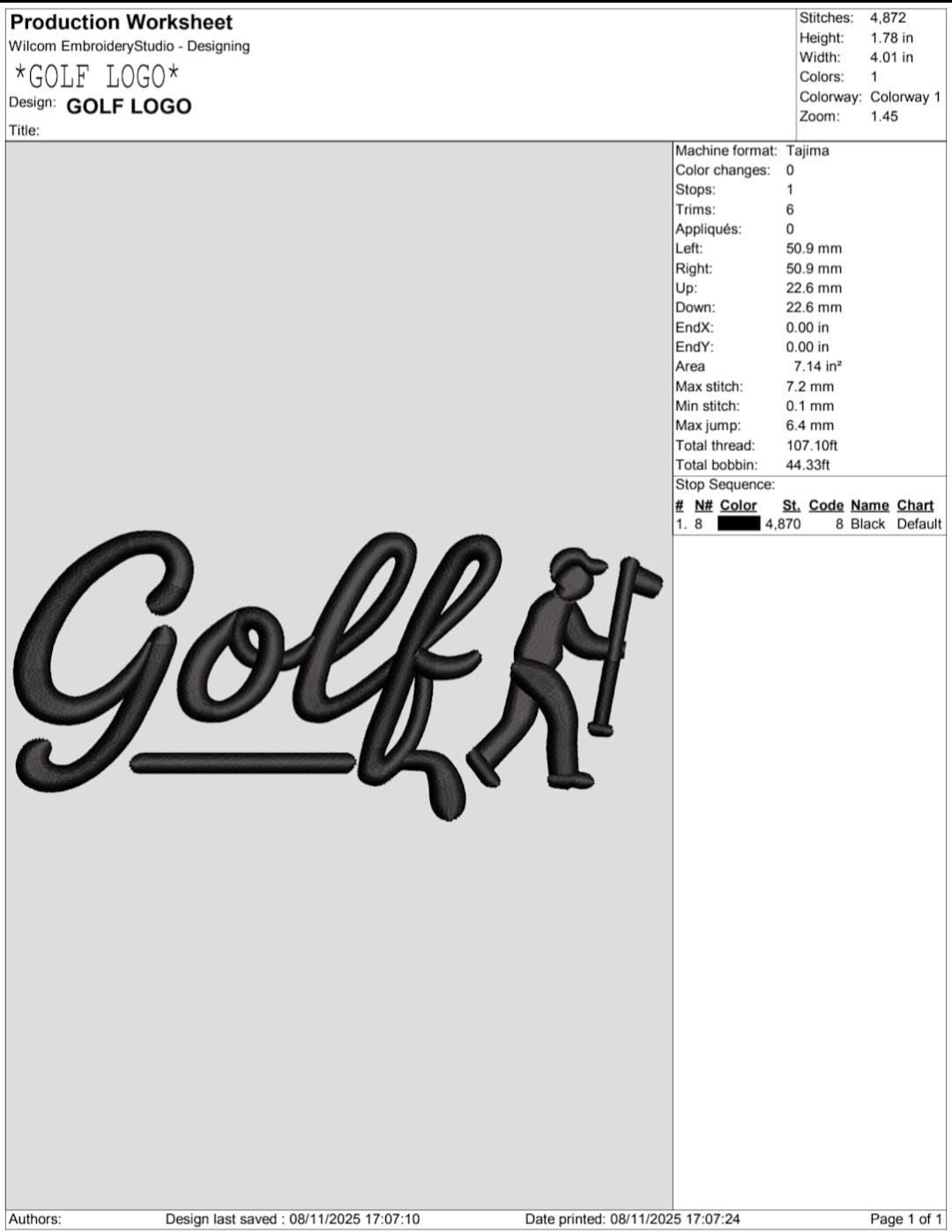 Golf Script Golf Script Embroidery Design - Golfer Silhouette - DST PES EXP Instant ...