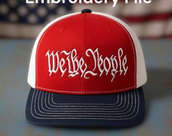 We The People Embroidery Design – 5.23" × 1.81" instant digital download