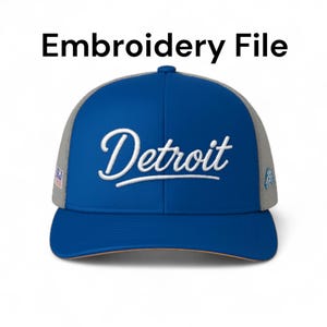 Detroit city pride Script Embroidery Design