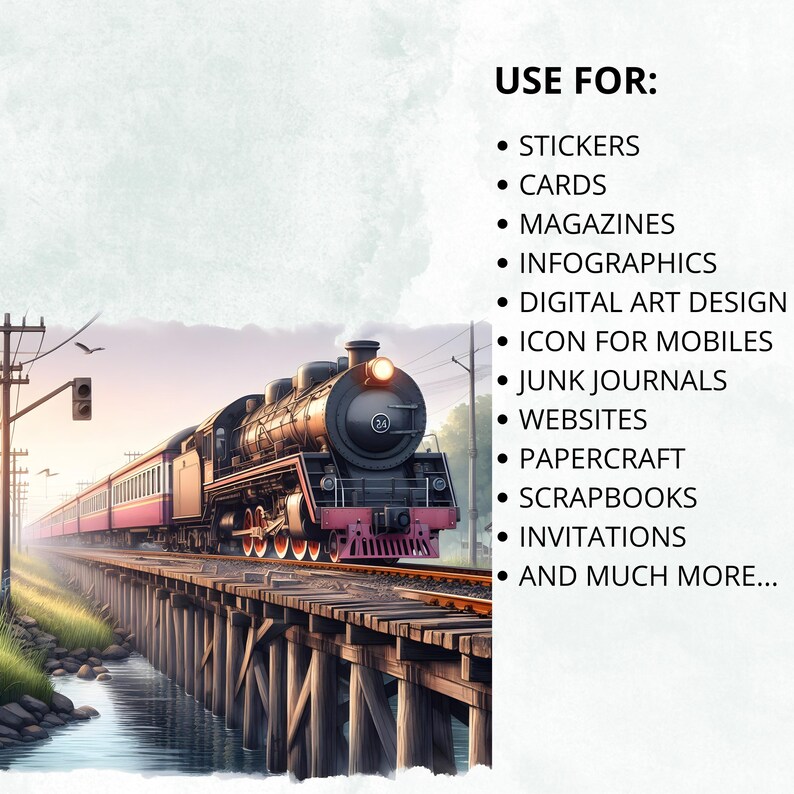 Travel Watercolor Clipart Bundle, Digital Scrapbook & Craft Graphics ...