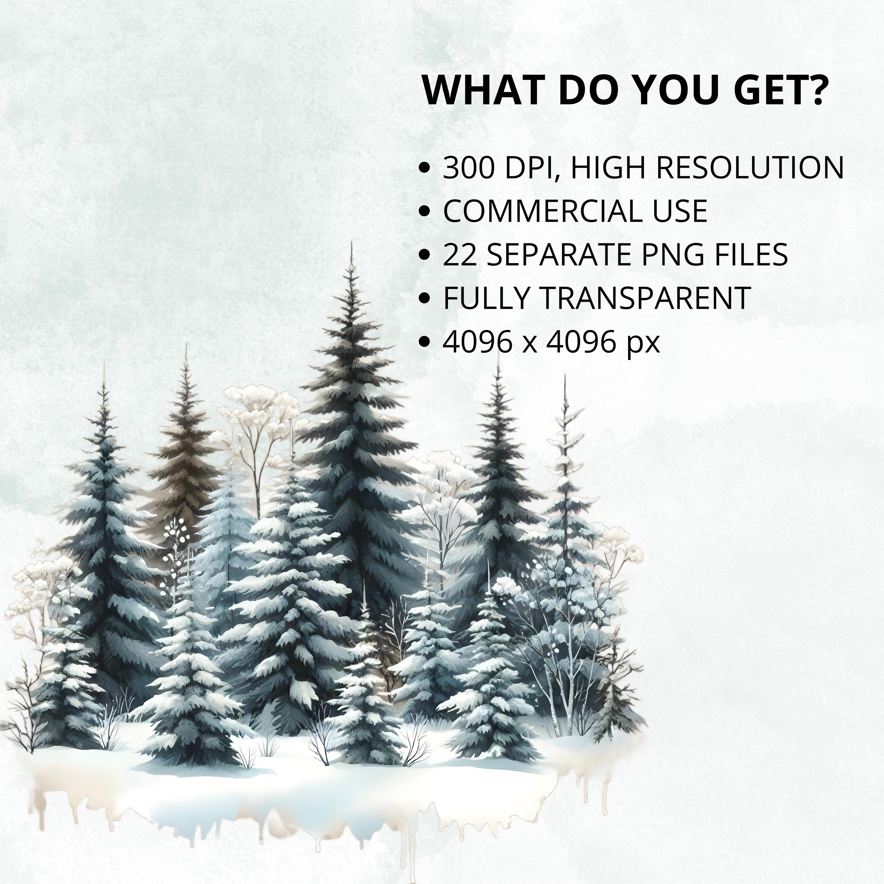 Winter Forest Watercolor Clipart Bundle, Digital Scrapbook & Craft ...