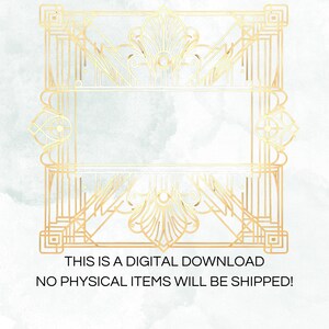 Gold Art Deco Frame Clipart Collection, 21 Watercolor Pngs for Instant ...