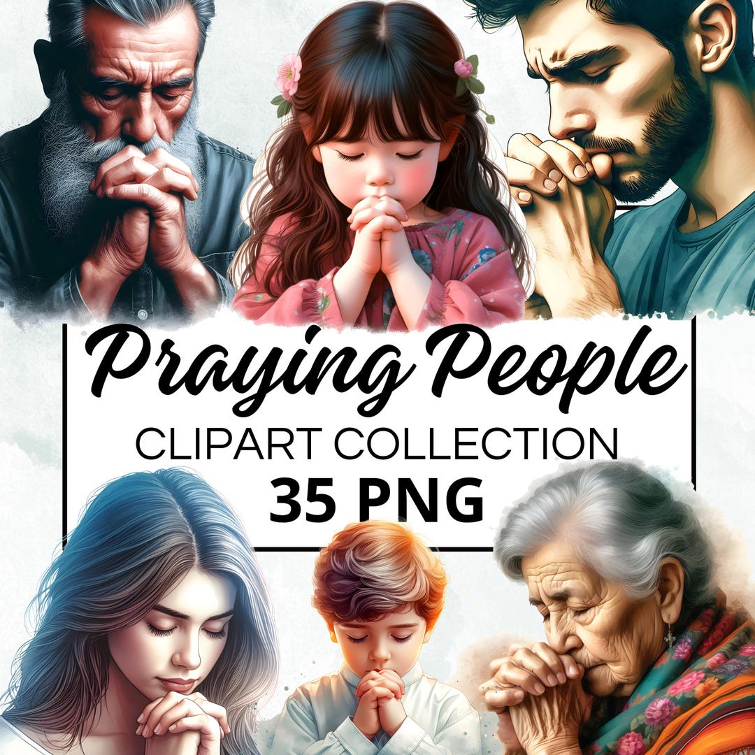 People Praying Watercolor Clipart Bundle, Digital Scrapbook & Craft ...