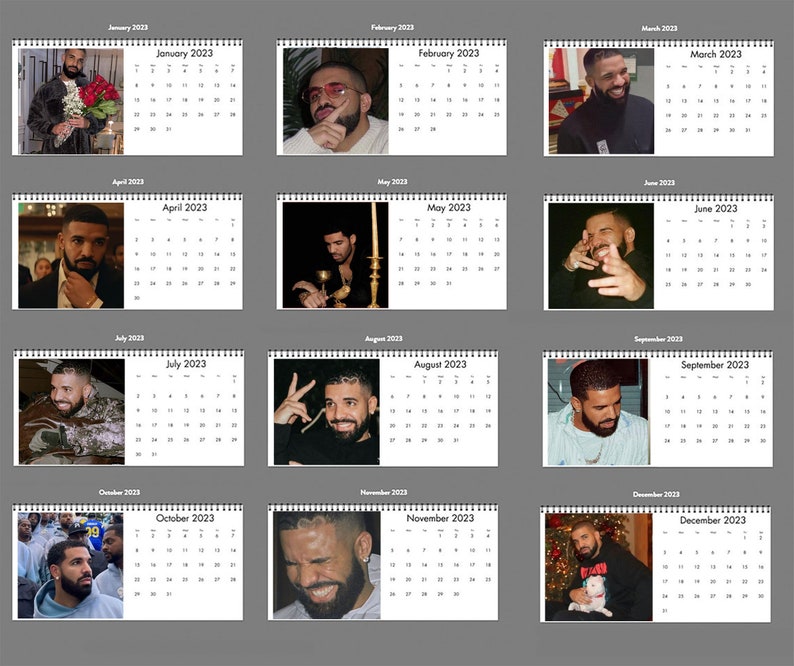2023 Drake Calendar 2023 Desk Calendar Celebrity Calendar Etsy