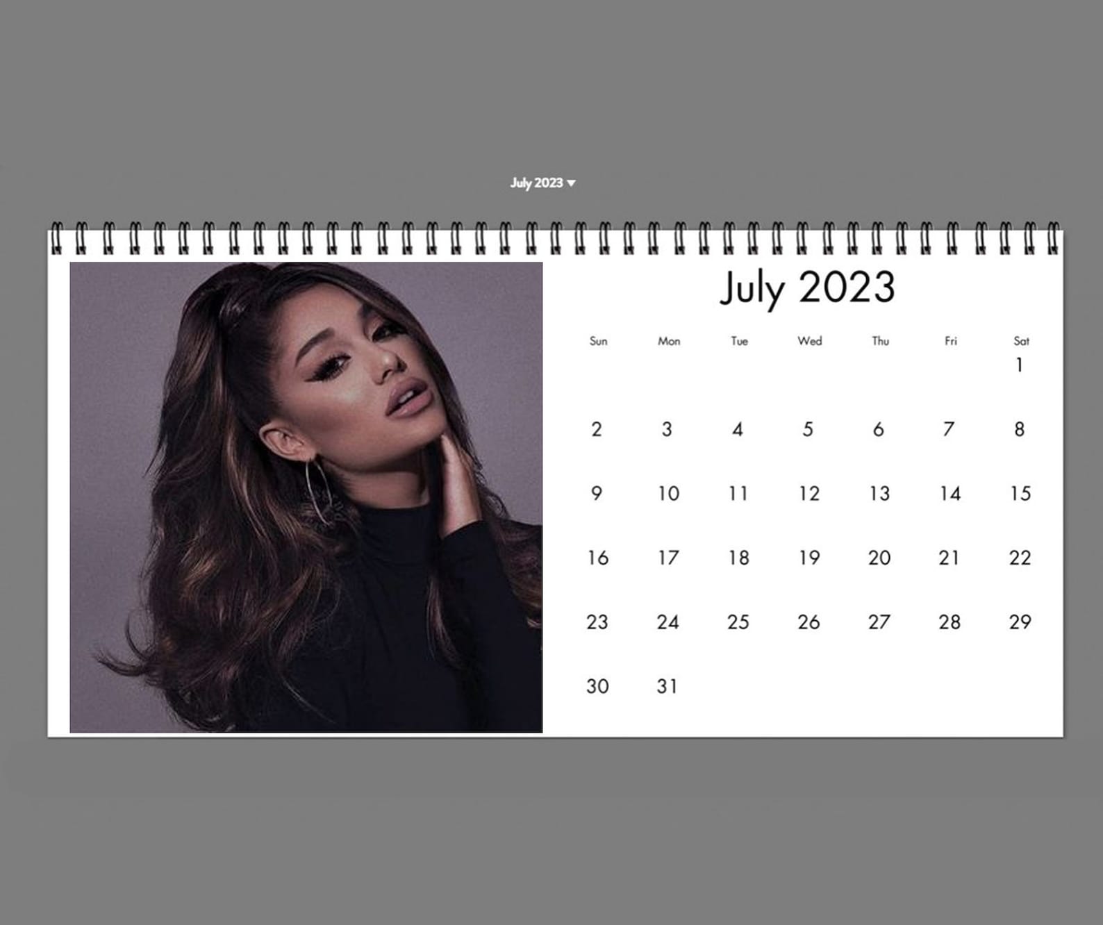 2023 Ariana Grande Calendar 2023 Desk Calendar Celebrity Etsy Hong Kong