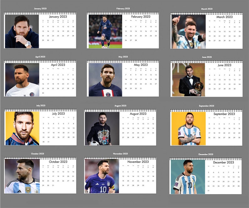 2023 Lionel Messi Calendar 2023 Desk Calendar Champion World Etsy