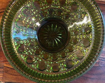 Indian Green Glass candy / bowl dish Birton & Cane