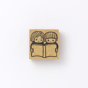 Reading together |  TOMIKOHAN Stamp, Made in Japan
