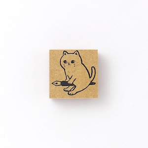 Perched Cat Stamp |  TOMIKOHAN Stamp, Made in Japan