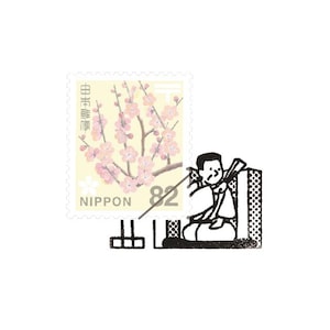 Afraid of Manju | Kitte no Kobito Rubber Stamp, Made in Japan