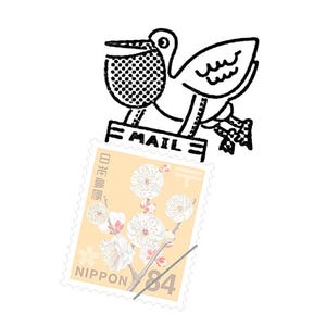 Pelican / La serie ANIMAL "Stamp Kobito" / Timbro in gomma Kitte no Kobito, realizzato in Giappone
