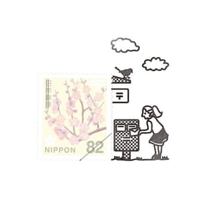 Sending My Letter | Kitte no Kobito Rubber Stamp, Made in Japan