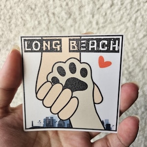 Long Beach - Patte - Sticker en vinyle avec finition mate
