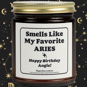 Personalized Aries Candle, Happy Birthday Candle for Aries, Aries Gift for Her, Funny Birthday Gift, Custom Gift for Aries, Star Sign Candle