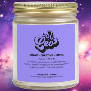 Leo Birthday Gift for Her, Leo Zodiac Gift, Funny Candle for Leo, Astrology Gift for Friend, Leo Gift for Girlfriend, Star Sign Gift for Leo