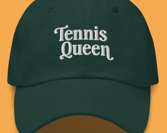Tennis Queen Hat, Embroidered Tennis Cap, Gift for Tennis Lover, Womens Tennis Hat, Tennis Gift for Her, Tennis Mom Hat, Ladies Tennis Gifts
