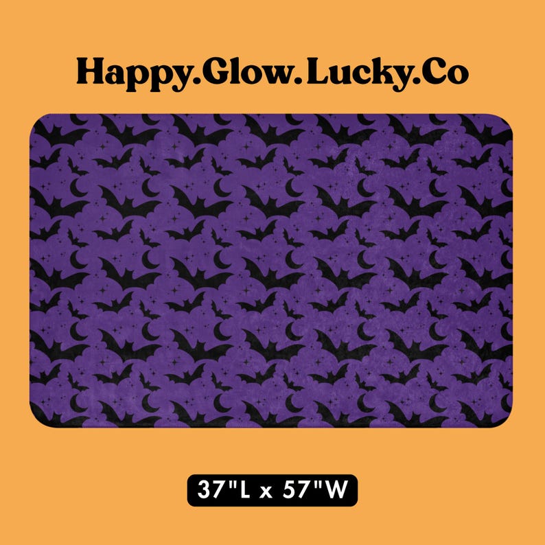 Bats In The Night Sherpa Fleece Blanket. Color: Midnight Indigo. Size: 37inches x 57inches. Available from HappyGlowLuckyCo.