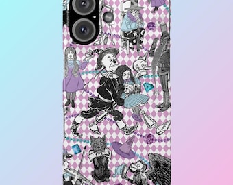 Wizard of Oz Slim Phone Case, Vintage, Retro Fairy Tale Cover, iPhone Models, Dorothy Toto Scarecrow Tin Man Lion, Unique Gift Idea