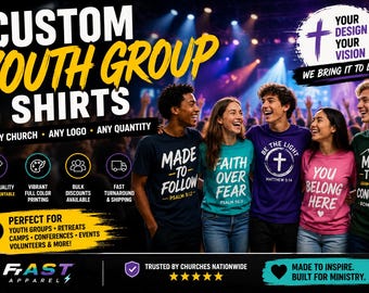 Custom Youth Group Shirts | Church Ministry Event Tees, Any Logo