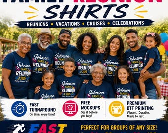Camisetas personalizadas para reuniones familiares / Camisetas a juego para vacaciones familiares / Camisetas para viajes familiares / Camisetas para reencuentros / Camisetas para cruceros familiares / Pedidos al por mayor