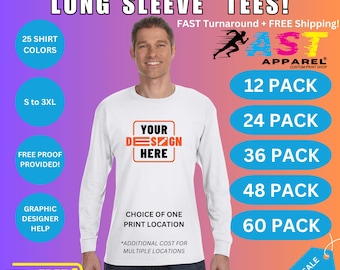 Bulk Custom Long Sleeve Cotton Tees: Personalized Design, Wholesale