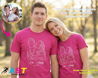 Custom Couple Photo Shirt, Personalized Boyfriend Gift, Girlfriend T-shirt, Unique Anniversary, Free Mockup