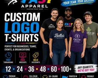 Custom Logo T-Shirts Bulk | Business Shirts | Team Shirts | Event Shirts | Company Apparel | Personalized Tees