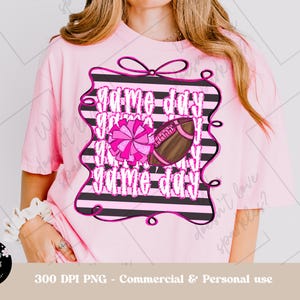 Football Game Day Coquette PNG: Sublimation Design (Digital Download 4500x5400px 300DPI)