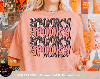 Spooky Mama Halloween PNG: Retro Gothic Sublimation Design (Digital Download)
