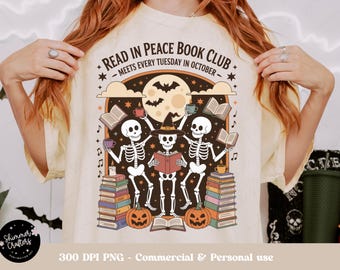 PNG de amante de los libros espeluznantes: Diseño de lector de Halloween (Descarga digital)