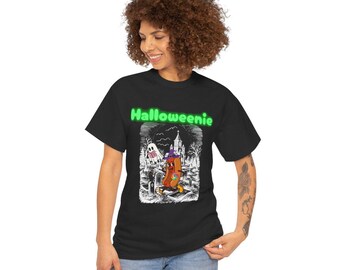 Halloween-t-shirt med grafisk design, läskig kyrkogårdströja, Halloween-spöktröja, Halloween-festtröja, Halloween-ordvits-t-shirt