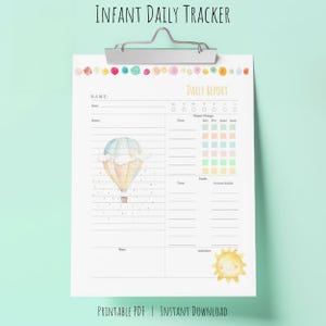 Infant Daily Log Printable | Baby Schedule | Baby Log | Infant Daily Report | Newborn Log | Infant Care Log | Daycare Log | Newborn Tracker