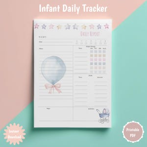 Infant Daily Log | Infant Care Log | Baby Daily Log Template | Daycare Log | Baby Daily Log Printable | Newborn Tracker | Baby Journal