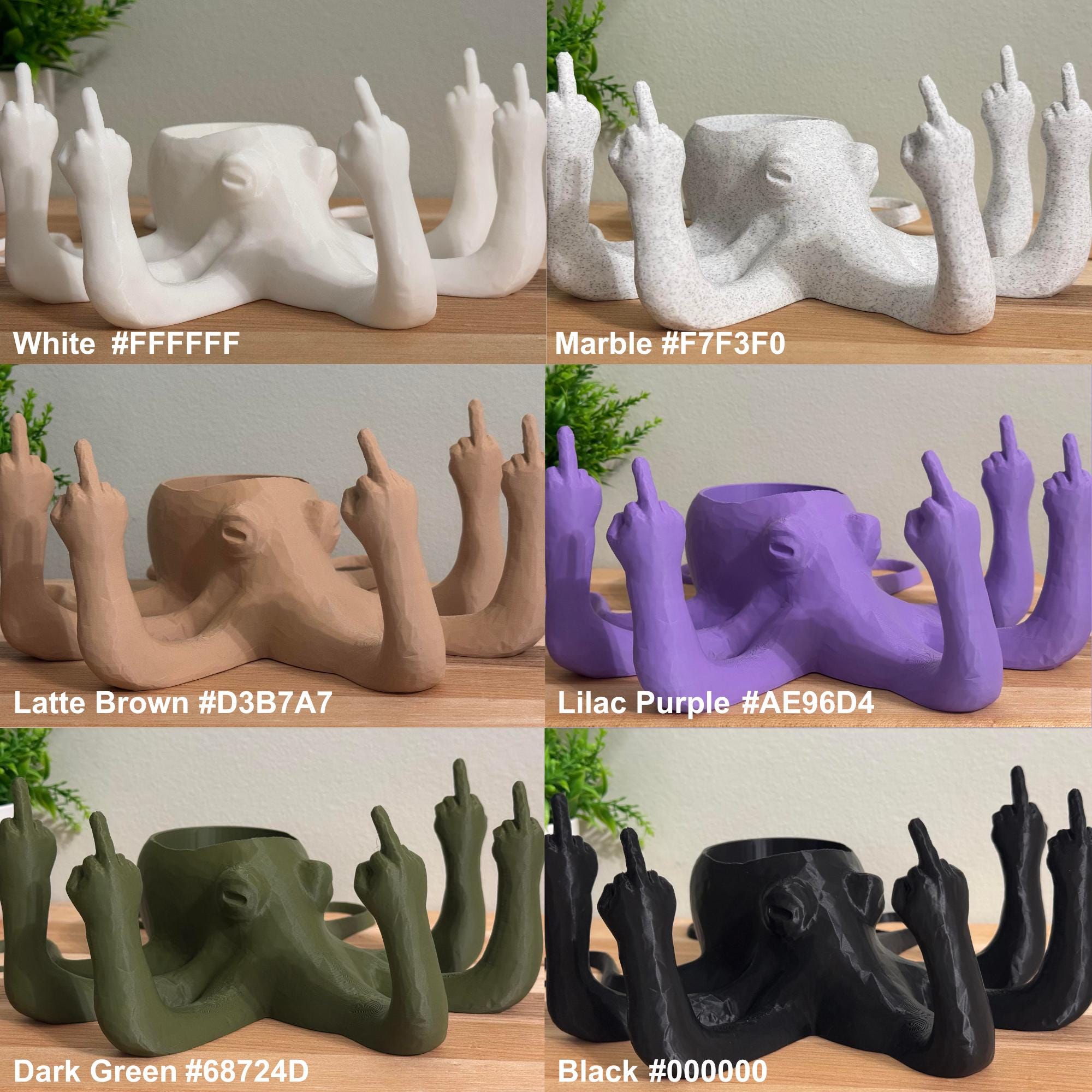 Fucktopus Planter: 3D Printed Octopus Pot - Funny Gag Gift - Etsy