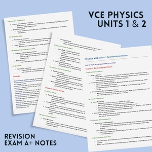 Puede incluir: Un conjunto de notas de revisión para las unidades 1 y 2 de Física VCE. Las notas cubren temas como las convenciones científicas, la recopilación de datos, la representación gráfica de datos, el cálculo de gradientes y los términos del glosario. Las notas también incluyen información sobre las ondas electromagnéticas, la energía atómica y las reacciones nucleares.