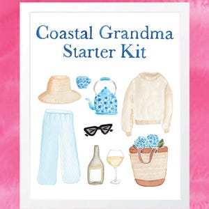 Coastal Grandma Starter Kit Art Print | Coastal Wall Art | Watercolor | Coastal Grandma Aesthetic | Coastal Art Print | Coastal Grandma