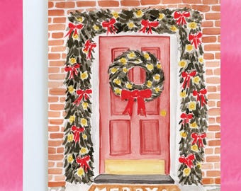 Tarjeta de felicitación navideña «Felices fiestas» / Tarjeta navideña encantadora / Tarjeta de felicitación navideña / Tarjeta de Navidad para amigos, familiares y compañeros de trabajo