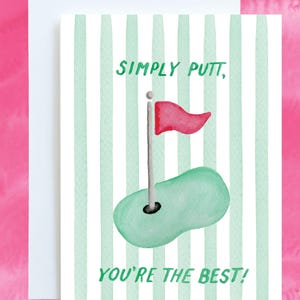 Carte de fête des pères | « Simplement putt, vous êtes le meilleur » | Carte de fête des pères Punny | Fête des pères | carte pour papa | Papas | Cartes de golf | Jeux de mots de golf